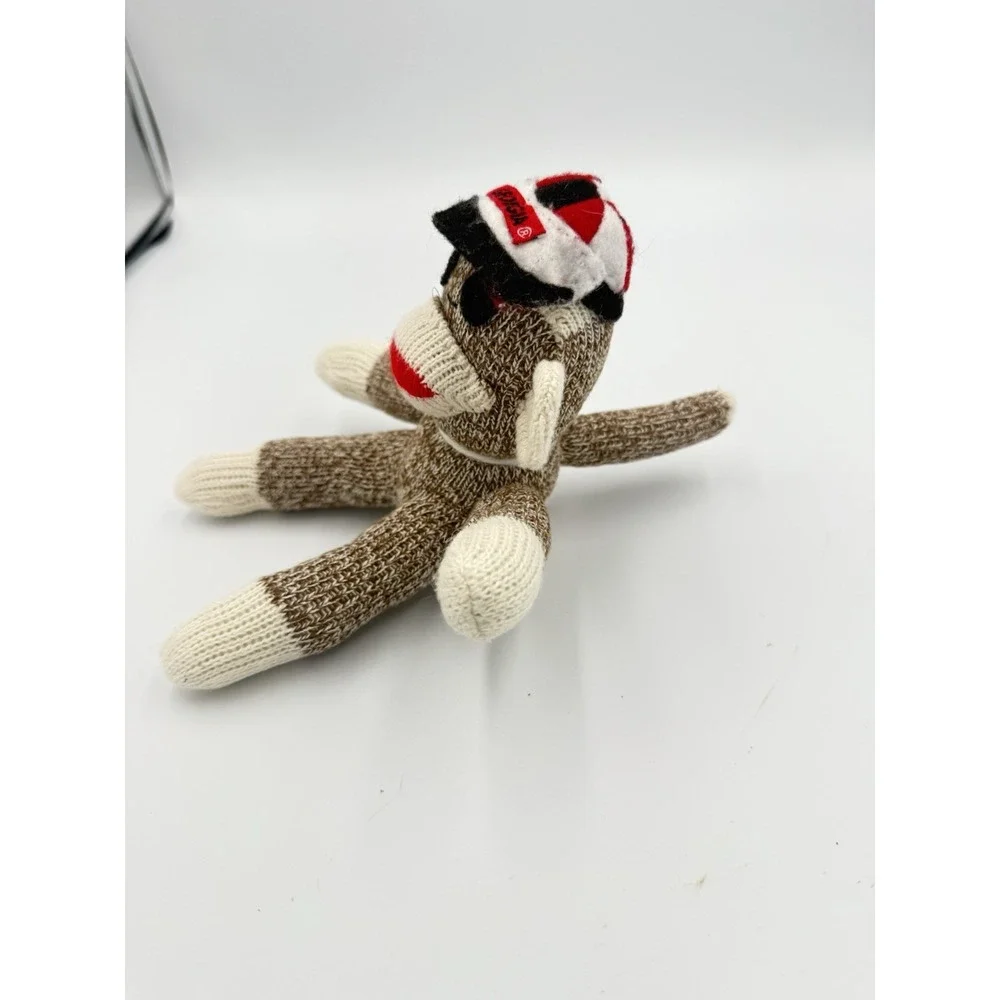 Plush Vintage Georgia UGA Sock Monkey Plush White Brown Stuffed Animal‎